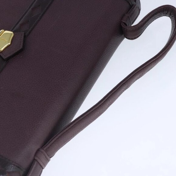 SAINT LAURENT Hand Bag Leather 2way Purple Gold - Picture 11 of 16